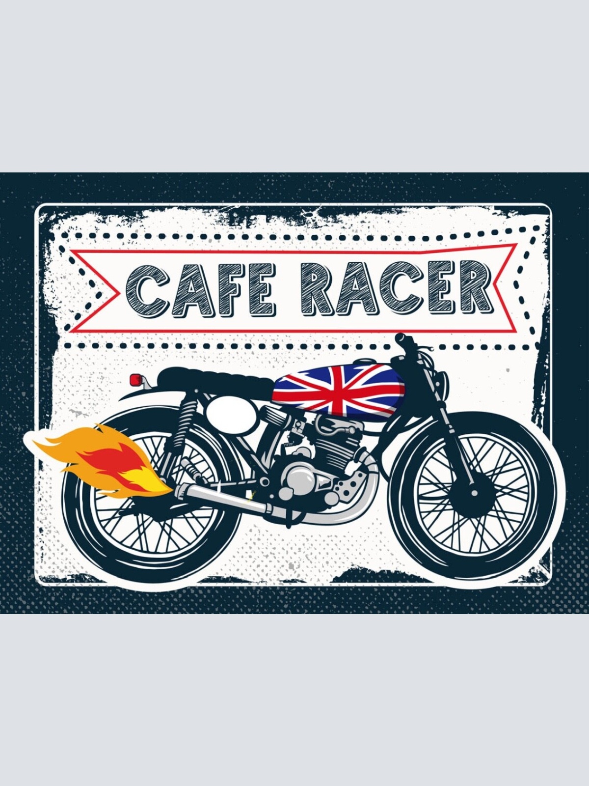Schild Cafe Racer UK Motorrad Bike Moped Biker 12x18 20x30 30x40 Blech/Holz