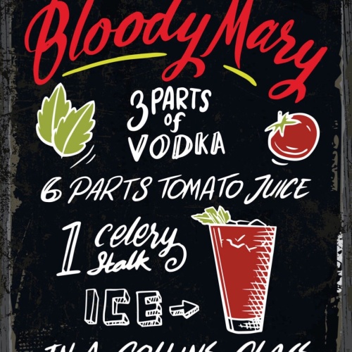 Schild Bloody Mary Cocktail Rezept Bar Alkohol 12x18 20x30 30x40 Blech/Holz