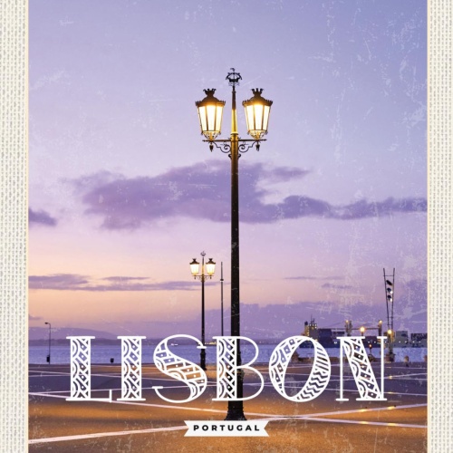 Schild Lisbon Lissabon Portugal Hafen Laterne 12x18 20x30 30x40 Blech od. Holz