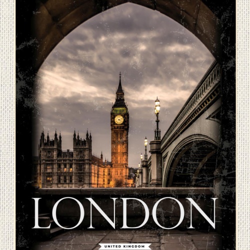 Schild London Big Ben England UK Großbritannien 12x18 20x30 30x40 Blech od. Holz