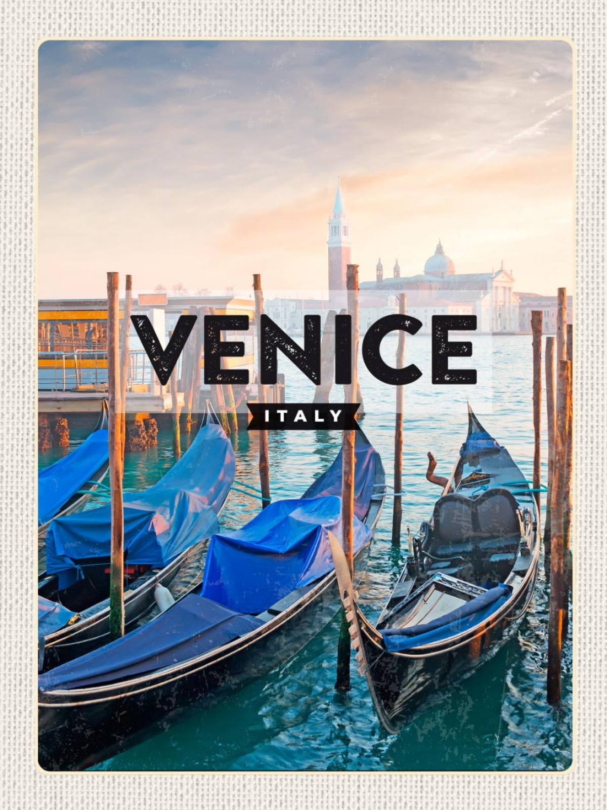 Schild Venice Italy Venedig Italien Gondel Stadt 12x18 20x30 30x40 Blech/Holz