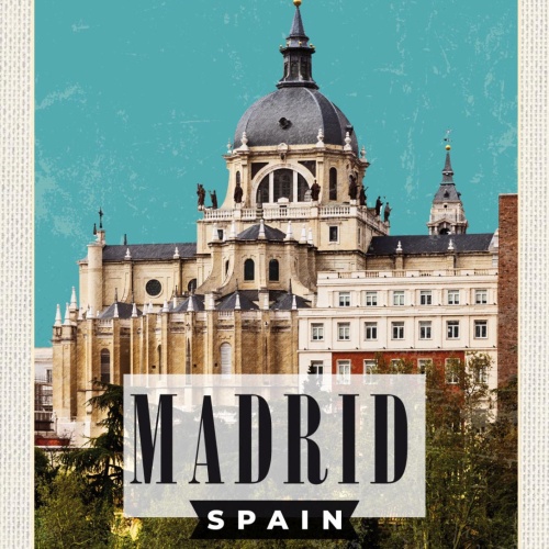 Schild Madrid Spain Spanien Stadt Santa Maria 12x18 20x30 30x40 Blech od. Holz