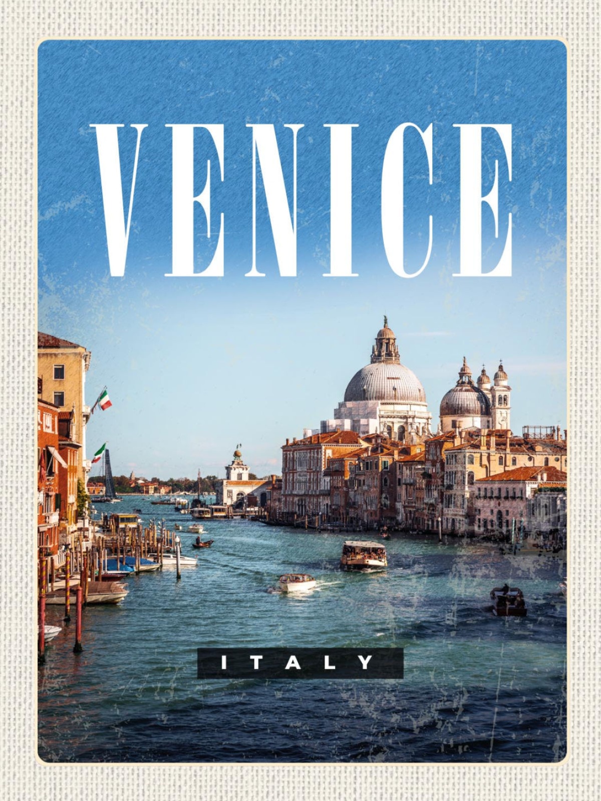 Schild Venice Italy Venedig Italien Gondel Hafen 12x18 20x30 30x40 Blech/Holz