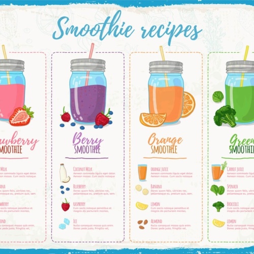 Schild Smoothie Recipes Rezepte Obst Getränk Saft 12x18 20x30 30x40 Blech/Holz
