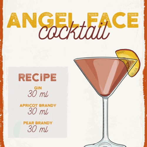 Schild Angel Face Cocktail Rezept Bar Alkohol Drink 12x18 20x30 30x40 Blech/Holz