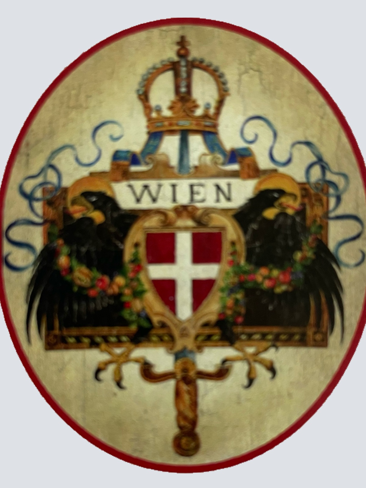 Nostalgie Holzschild Wien Wappen Bundesland Stadt Österreich Schild