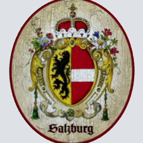 Nostalgie Holzschild Salzburg Wappen Bundesland Österreich Schild