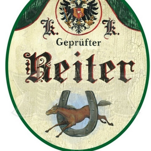 KuK Nostalgie Holzschild "Reiter"