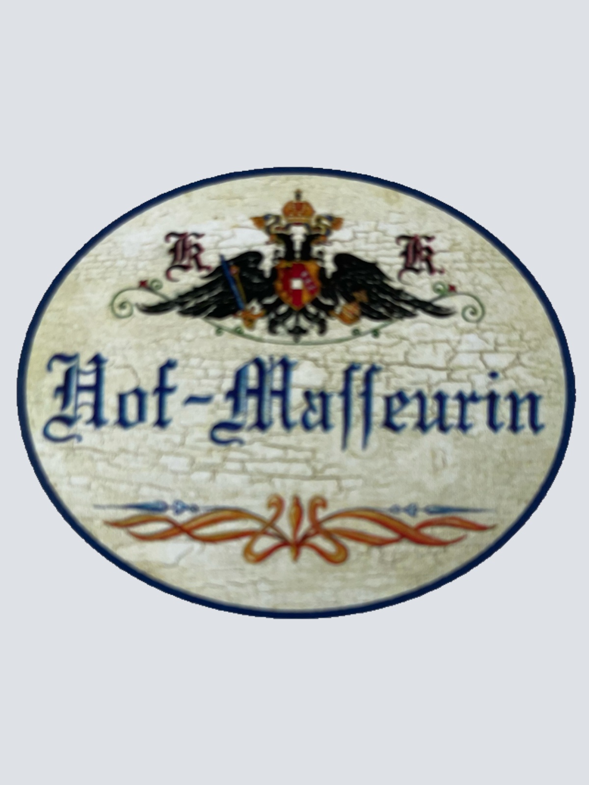 KuK Nostalgie Holzschild Hof-Masseurin Massieren Massage Masseurin Schild