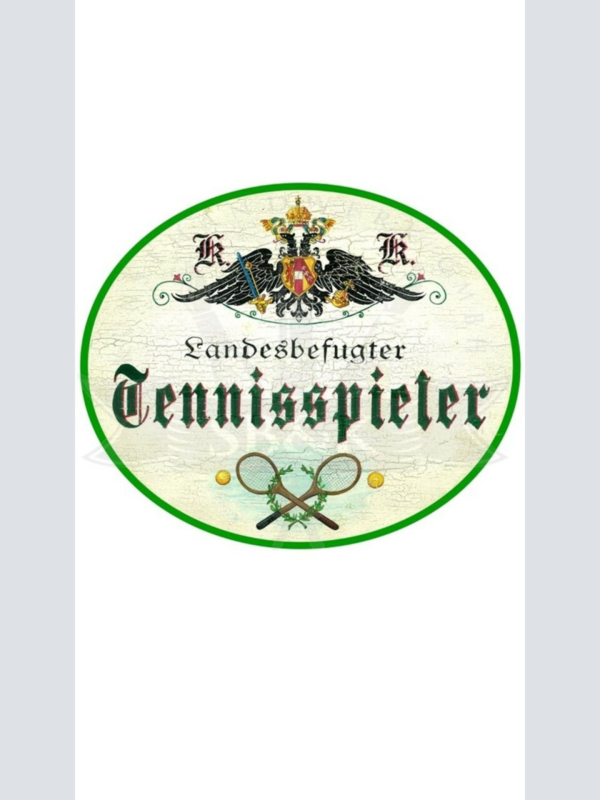 KuK Nostalgie Holzschild "Tennisspieler"
