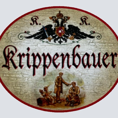 KuK Nostalgie Holzschild Krippenbauer Krippe Weihnachten Handwerk Schild