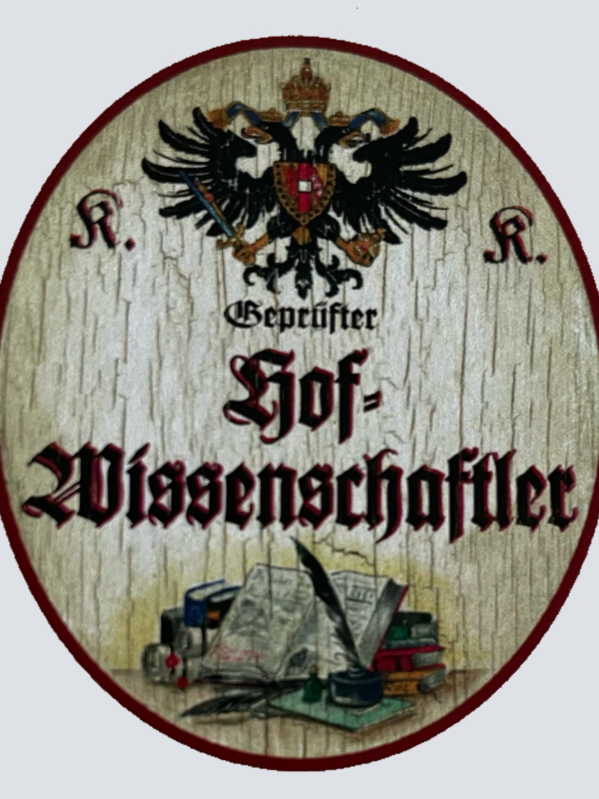 KuK Nostalgie Holzschild Geprüfter Hof Wissenschaftler Wissenschaft Schild