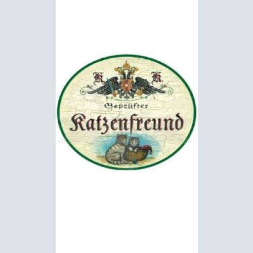 Kuk nostalgie holzschild "katzenfreund"