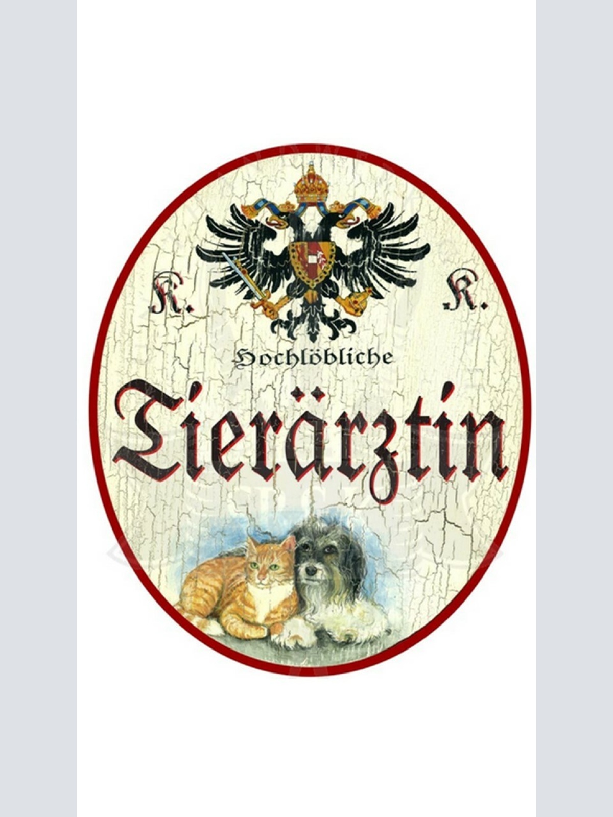 KuK Nostalgie Holzschild "Tierärztin"