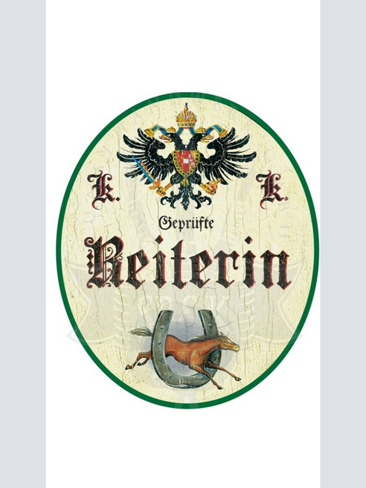 KuK Nostalgie Holzschild "ReiterIn"