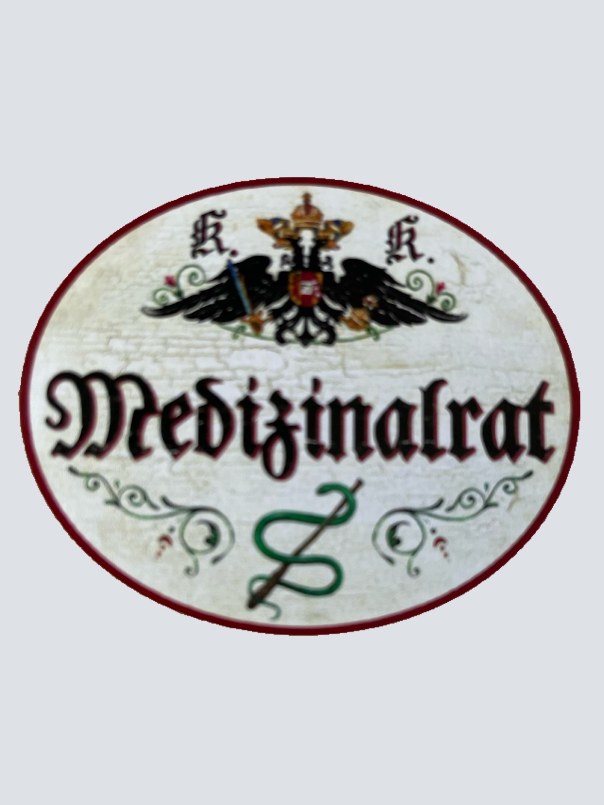 KuK Nostalgie Holzschild Medizinalrat Medizin Titel Ehrentitel Beamter Schild