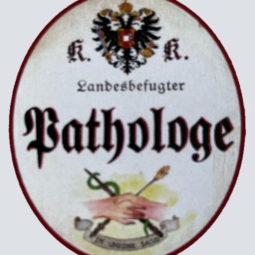 KuK Nostalgie Holzschild Landesbefugter Pathologe Pathologie Schild