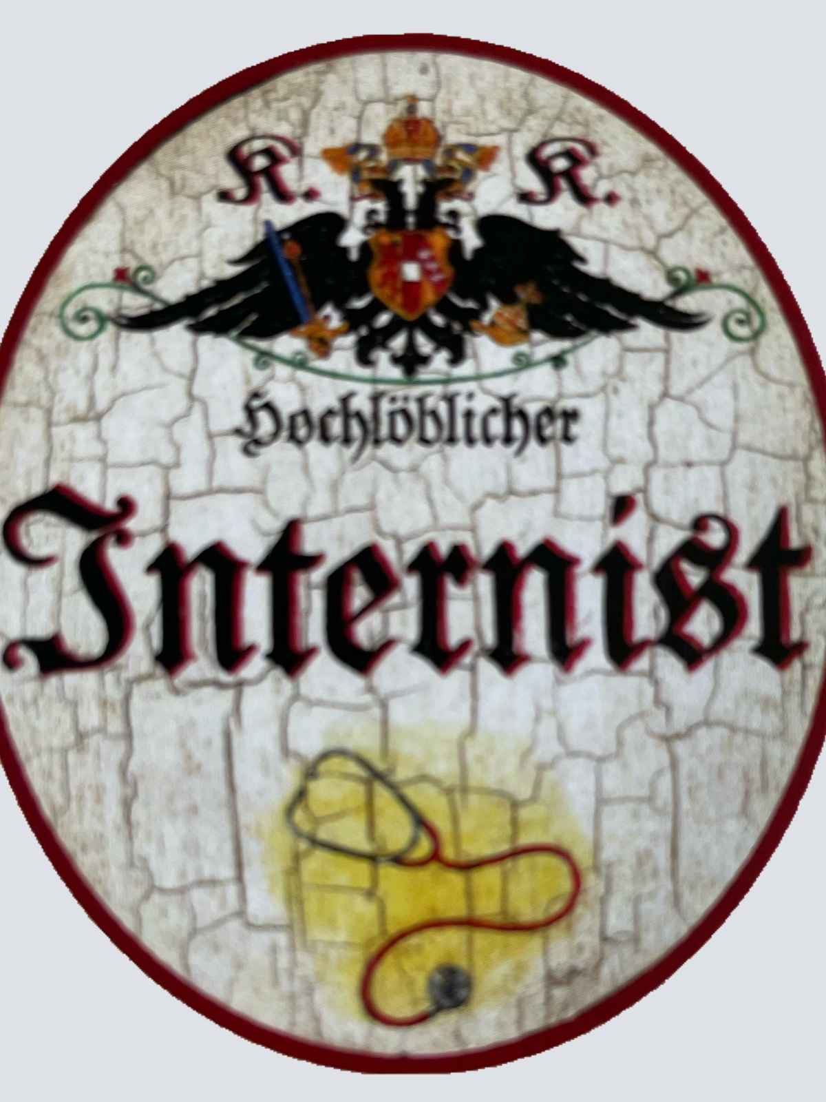 KuK Nostalgie Holzschild Hochlöblicher Internist Facharzt Innere Medizin Schild