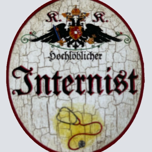 KuK Nostalgie Holzschild Hochlöblicher Internist Facharzt Innere Medizin Schild