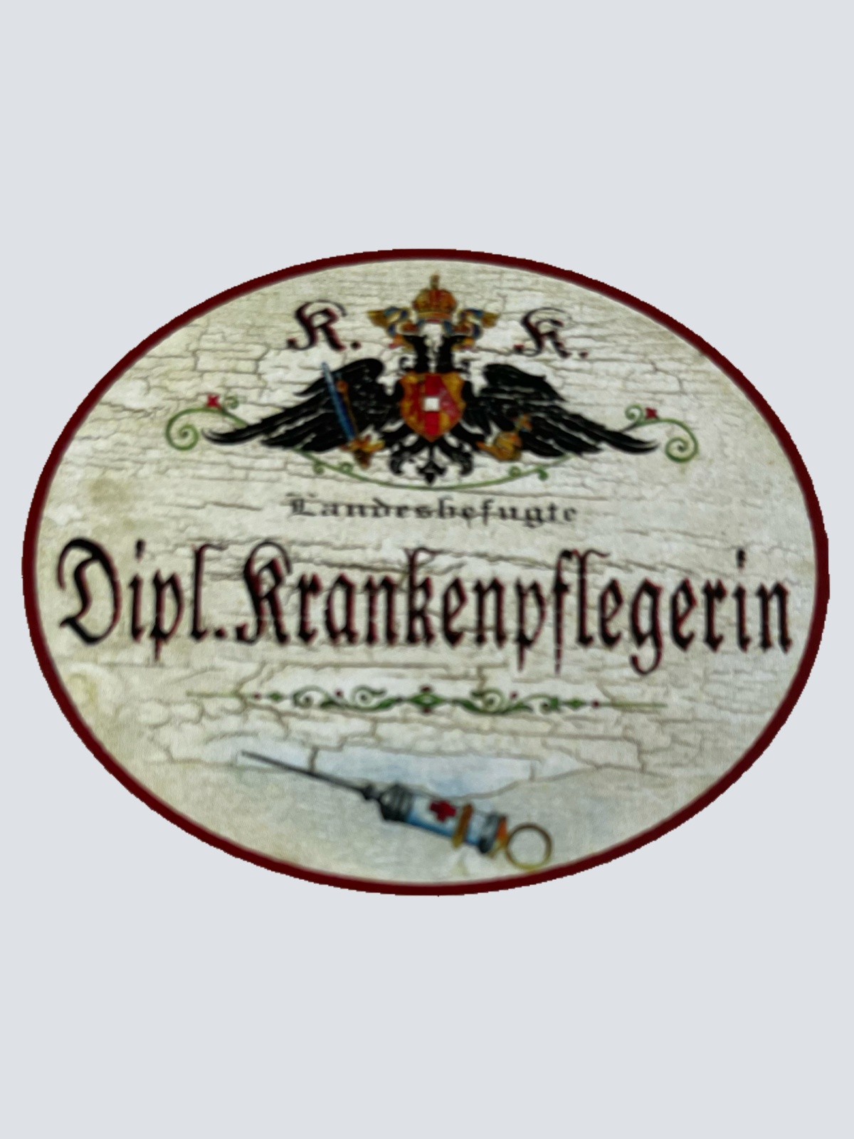 KuK Nostalgie Holzschild Landesbefugte Dipl. Krankenpflegerin Schild