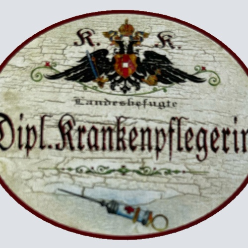 KuK Nostalgie Holzschild Landesbefugte Dipl. Krankenpflegerin Schild