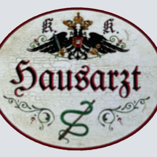 KuK Nostalgie Holzschild Hausarzt Doktor Arzt Allgemeinmediziner Schild