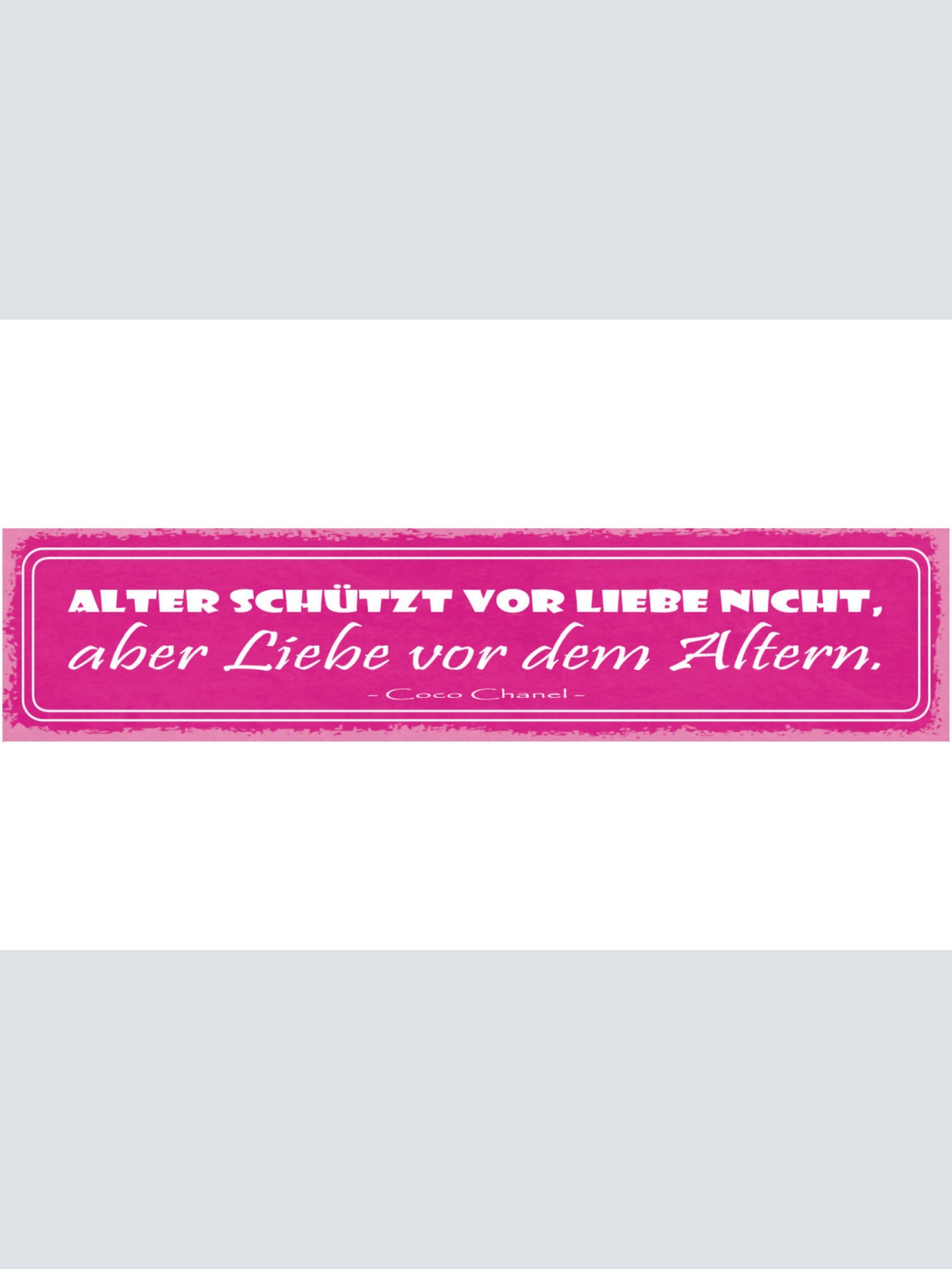 Schild Alter Schützt Vor Liebe Nicht Aber Liebe Vor Dem Altern C. Chanel 46 x 10