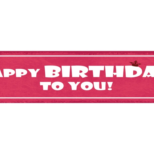 Schild Happy Birthday To You Alles Gute Geburtstag Grüße 46 x 10 Blech od. Holz