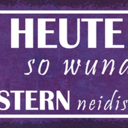 Schild Mach Heute So Wunderbar Dass Gestern Neidisch Wird 27x10 Blech od.Holz