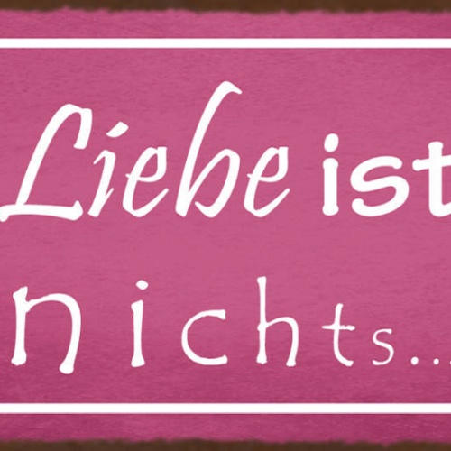 Schild Ohne Liebe Ist Alles Nichts Beziehung Ehe Paar 27x10 Blech od.Holz