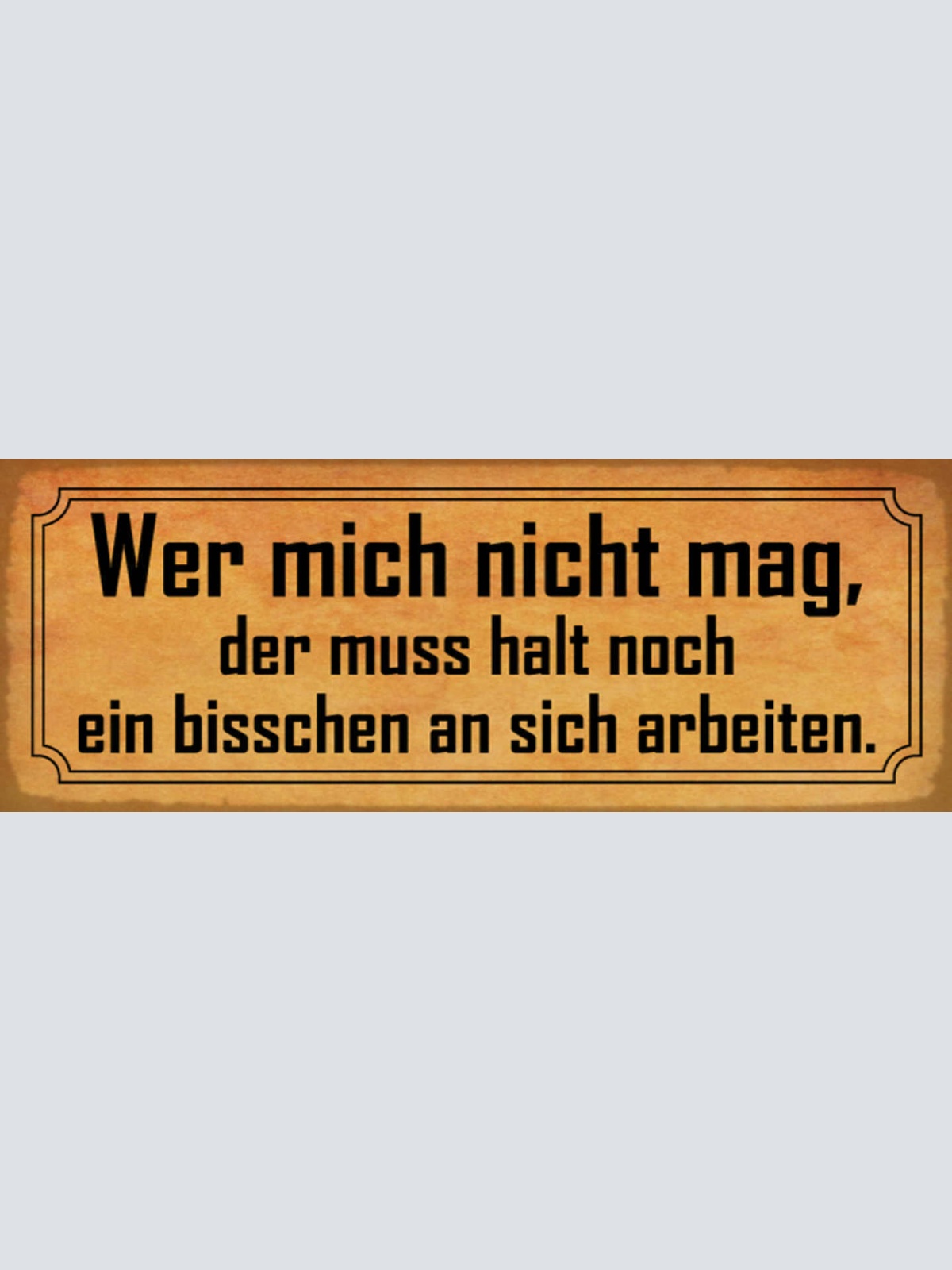 Schild Wer Mich Nicht Mag Der Muss Halt Noch Ein Bisschen An Sich Arbeiten 27x10
