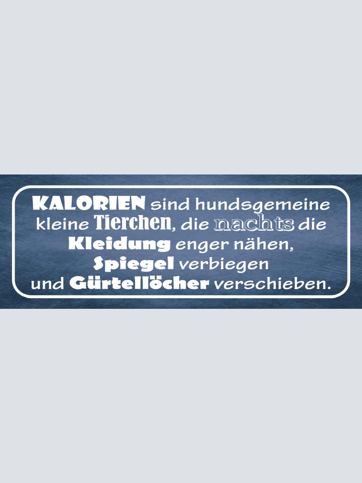 Schild Kalorien Sind Hundsgemeine Kleine Tierchen Die Nachts Kleider Enger Nähen