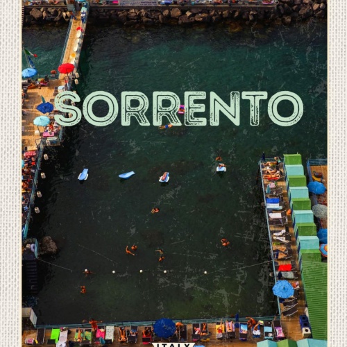 Schild Sorrento Italy Sorrent Italien Hafen Küste 12x18 20x30 30x40 Blech/Holz