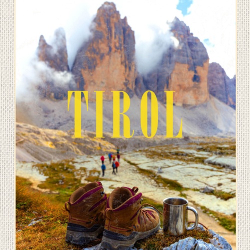 Schild Dolomiten Berg Schuhe Süd Tirol Italien 12x18 20x30 30x40 Blech/Holz