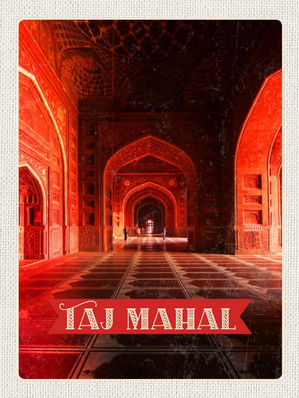Schild Taj Mahal Mausoleum Sehenswürdigkeit Indien 12x18 20x30 30x40 Blech/Holz