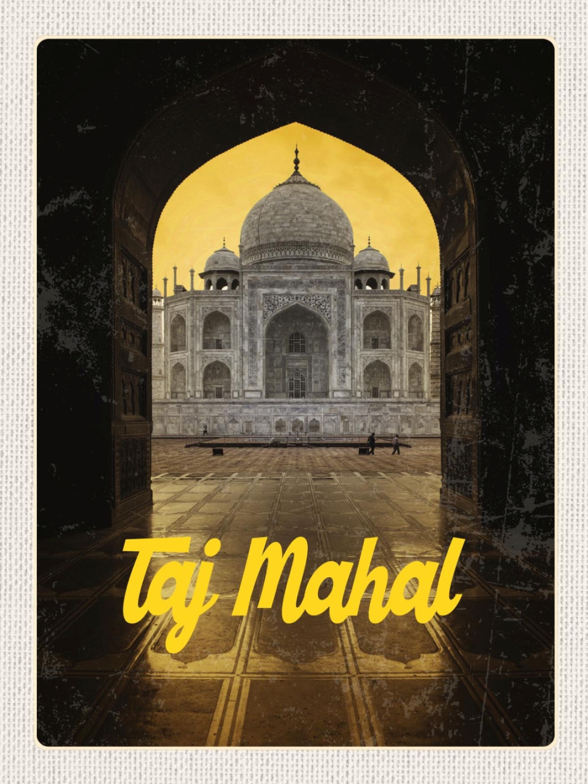 Schild Taj Mahal Mausoleum Sehenswürdigkeit Indien 12x18 20x30 30x40 Blech/Holz