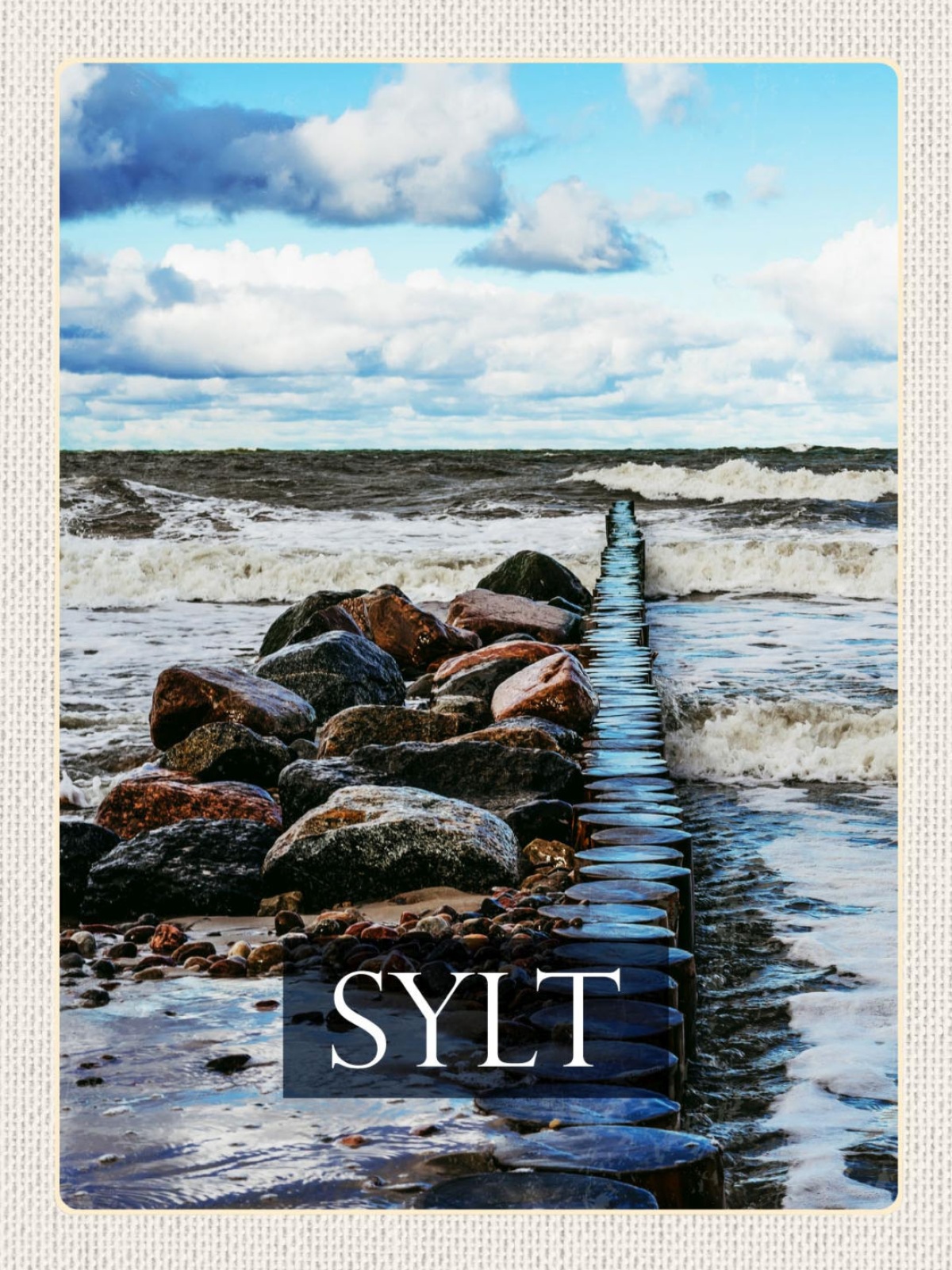 Schild Sylt Insel Steg Küste Meer Ostfriesland D 12x18 20x30 30x40 Blech/Holz