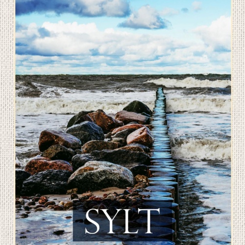 Schild Sylt Insel Steg Küste Meer Ostfriesland D 12x18 20x30 30x40 Blech/Holz