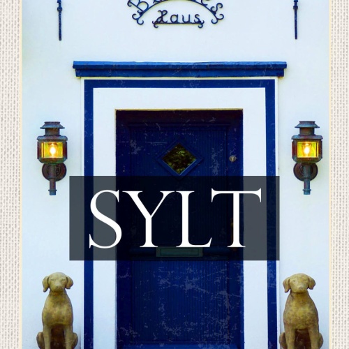 Schild Sylt Insel Blaues Haus Eingang Ostfriesland 12x18 20x30 30x40 Blech/Holz