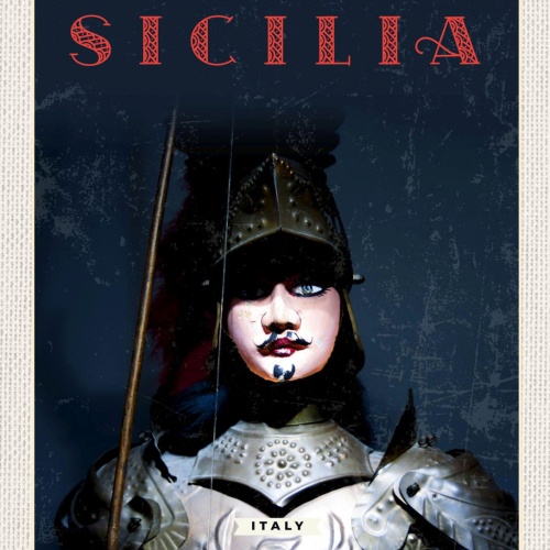 Schild Sicilia Italy Sizilien Italien Puppen Museum 12x18 20x30 30x40 Blech/Holz