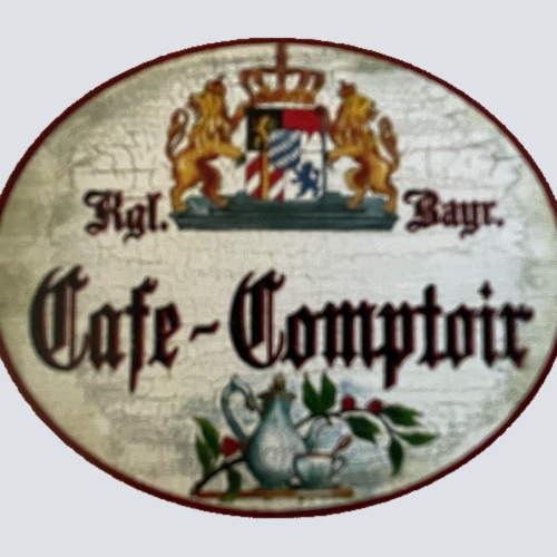 Nostalgie Holzschild Bayern Königlich Bayerischer Cafe Comptoir Schild