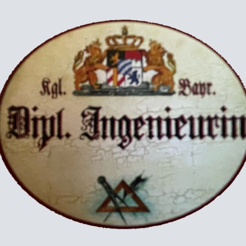 Nostalgie Holzschild Bayern Königlich Bayerische Dipl. Ingenieurin Schild