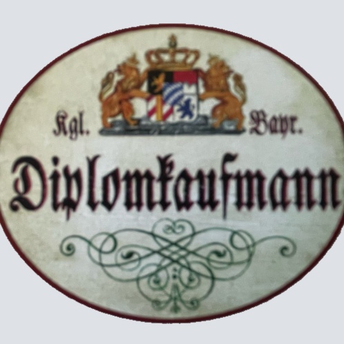 Nostalgie Holzschild Bayern Königlich Bayerischer Diplom Kaufmann Schild