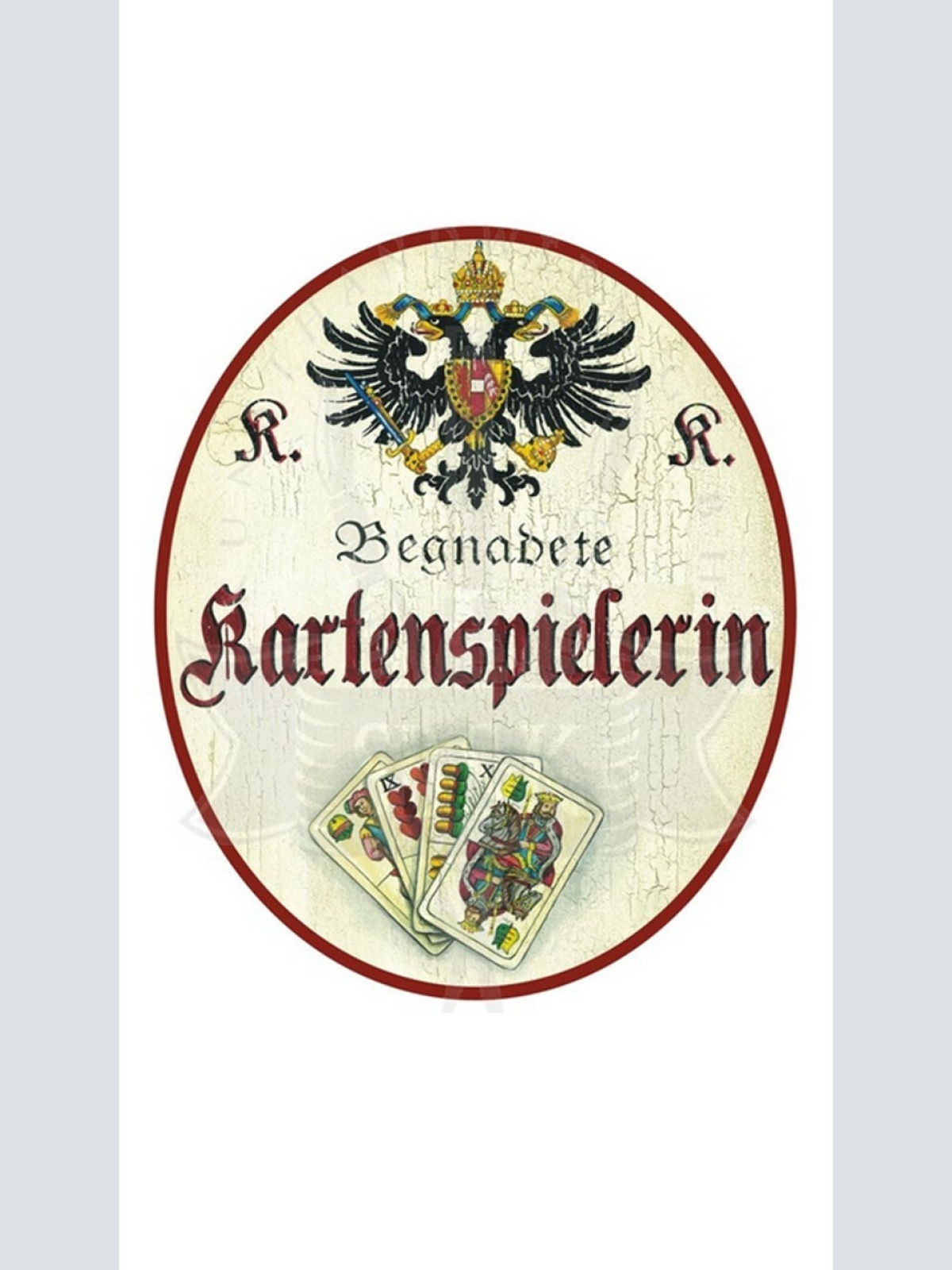 KuK Nostalgie Holzschild "KartenspielerIn"