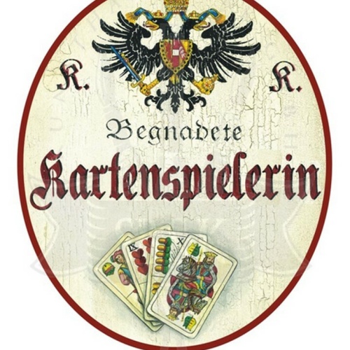 KuK Nostalgie Holzschild "KartenspielerIn"