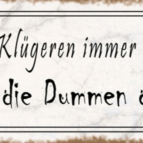 Schild Wenn Die Klügeren Immer Nachgeben Regieren Die Dummen Die Welt 27x10