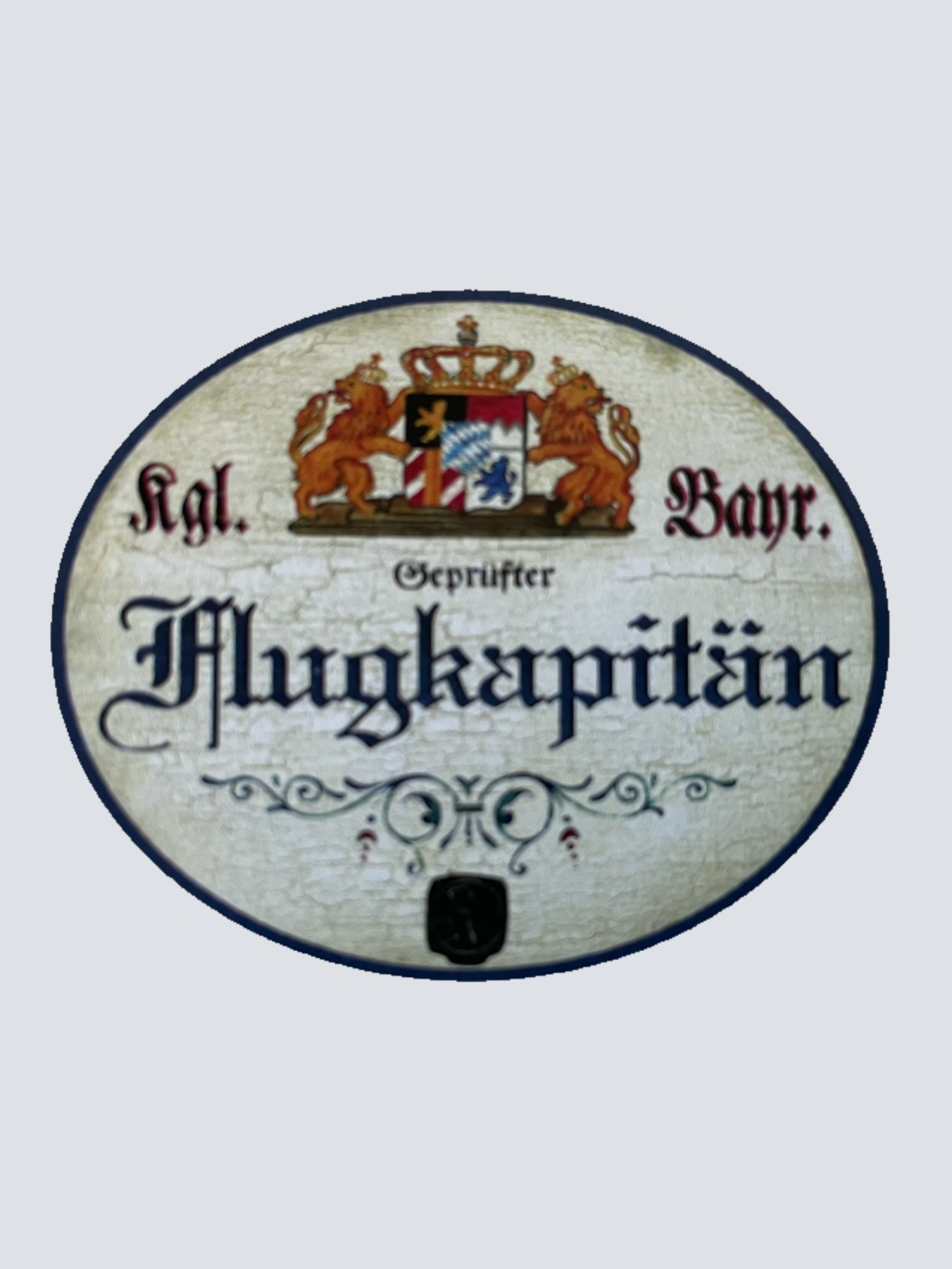 Nostalgie Holzschild Bayern Königlich Bayerischer Geprüfter Flugkapitän Schild