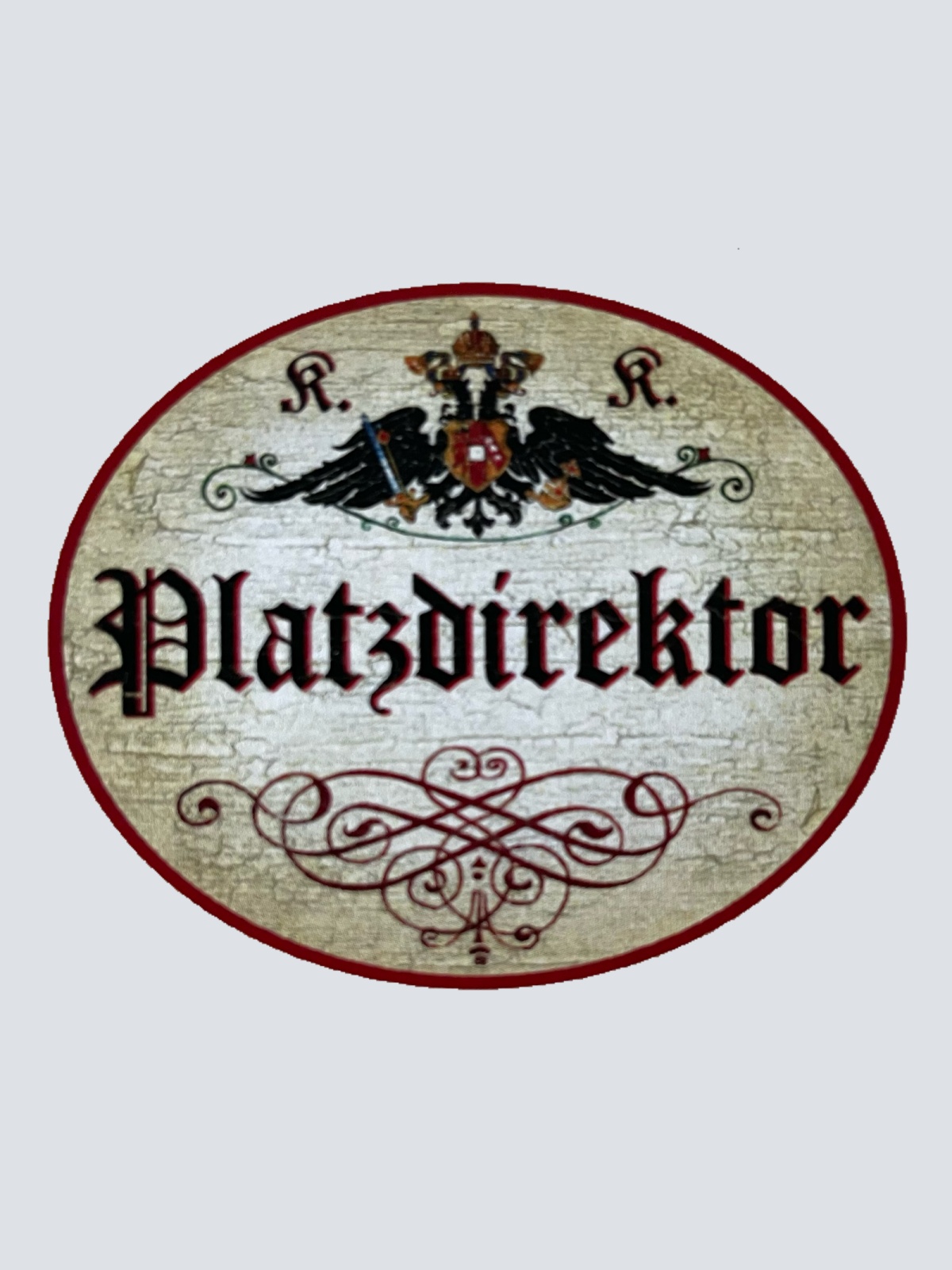 KuK Nostalgie Holzschild Platzdirektor Leiter Sport  Schild