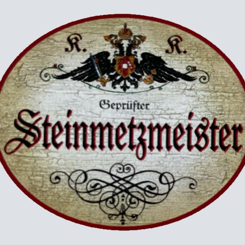 KuK Nostalgie Holzschild Geprüfter Steinmetzmeister Steinmetz Handwerk Schild