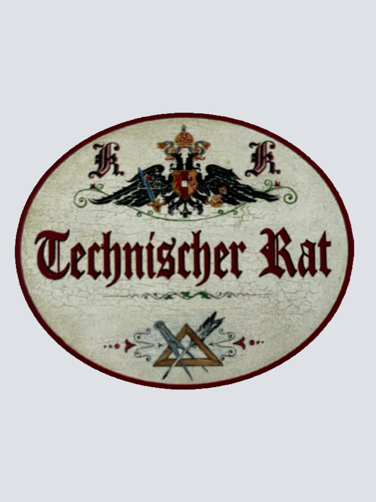 KuK Nostalgie Holzschild Technischer Rat Auszeichnung Berufstitel Titel Schild